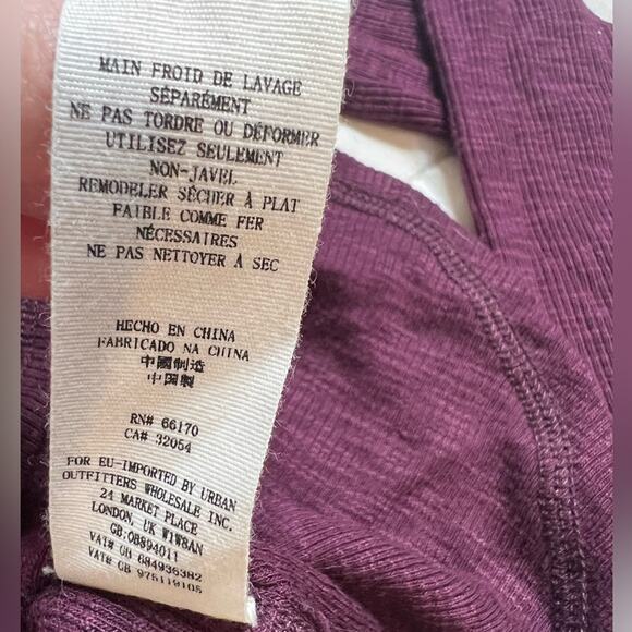 We the Free Fair Isle Embroidered Maroon Thermal Long Sleeve Top - Small - Picture 8 of 8